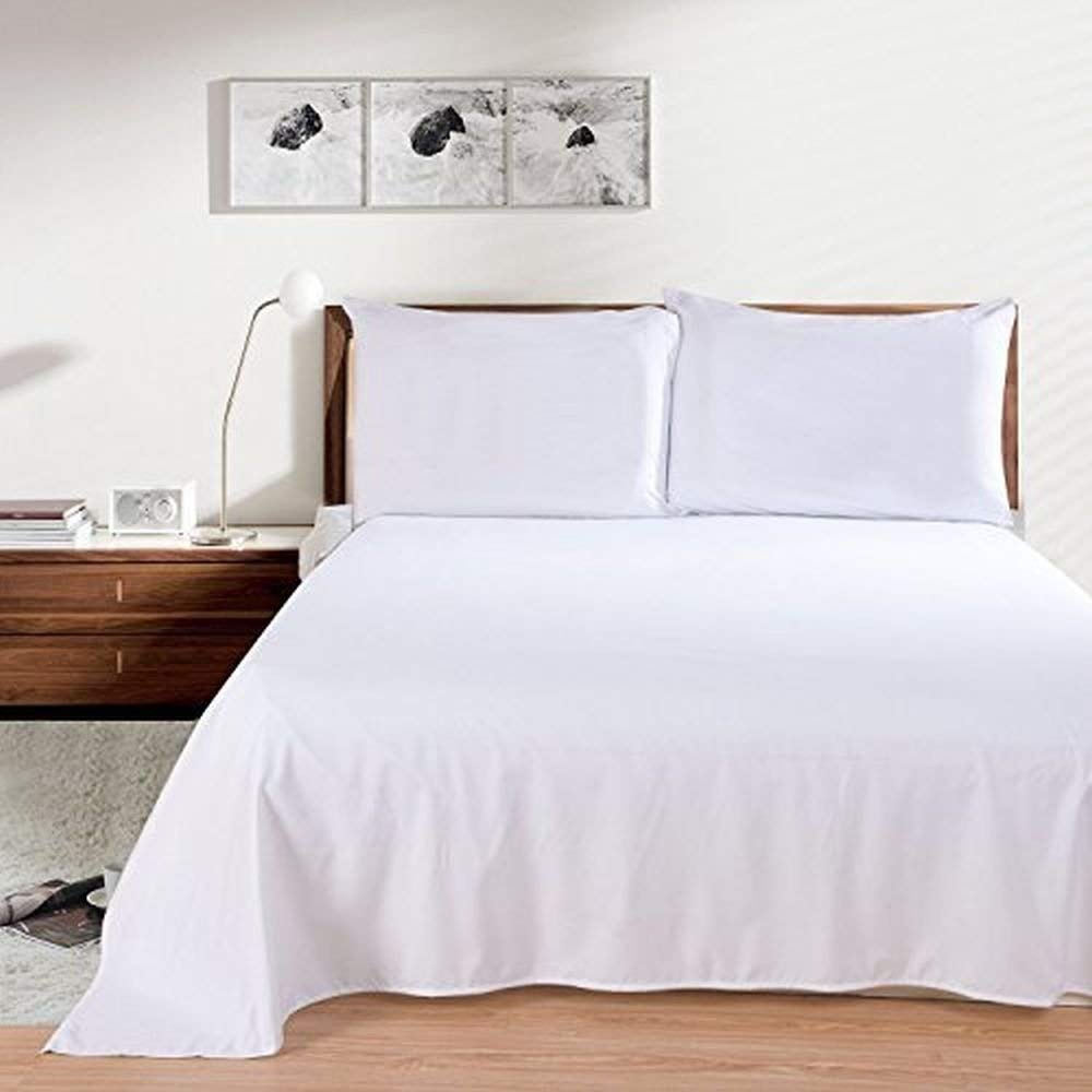 Toro Blu Toro Blu 400TC White Cotton King Size Bedsheet Set - 240cm x 150cm (5ft x 8ft) with 2 Pillow Covers - Soft and Breathable Fabric for Comfortable Sleep Toro Blu 799.00 Toro Blu SingleBed Toro Blu 400TC White Cotton King Size Bedsheet Set - 240cm x 150cm (5ft x 8ft) with 2 Pillow Covers - Soft and Breathable Fabric for Comfortable Sleep