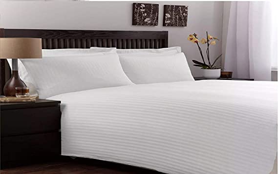 Toro Blu Toro Blu 210TC White Satin Stripe Single-Bed Bedsheet Set - 100% Cotton, 5ft x 8ft Size with 1 Pillow Cover - Ideal for Hotels and Homes Alike - Soft and Comfortable for a Good Night's Sleep Toro Blu 616.00 Toro Blu SingleBed Toro Blu 210TC White Satin Stripe Single-Bed Bedsheet Set - 100% Cotton, 5ft x 8ft Size with 1 Pillow Cover - Ideal for Hotels and Homes Alike - Soft and Comfortable for a Good Night's Sleep